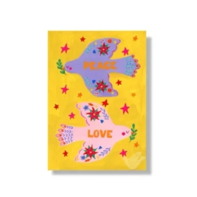 Enkele Kerstkaart Love and peace A6