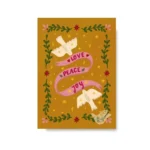 Enkele kerstkaart Love, peace & joy A6