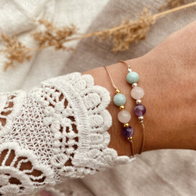 Typisch Shanna Edelsteenarmband Liefste Engel Goudkleurig Zilverkleurig pols