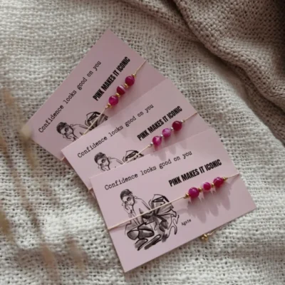 Typisch Shanna Edelsteen Armbandje Iconic Geverfde Agaat Roze Valentijnspecial